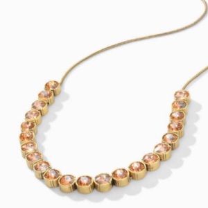 STELLA & DOT Vida Vintage Gold Adjustable Champagne Sparkle Statement Necklace